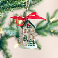 Pink Ceramic House Ornament