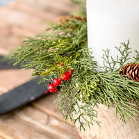 Alpine Candle Ring with Red Berries