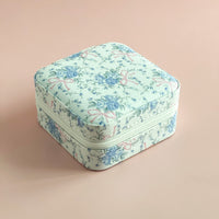 Blue & Pink Floral Travel Jewelry Box