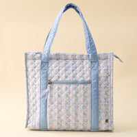 Blue Floral Tote Bag