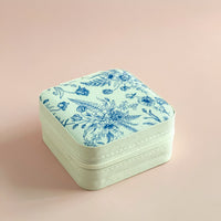 Blue Floral Travel Jewelry Box