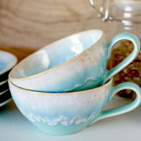 Casafina Taormina Aqua Tea Cup And Saucer