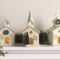 Ceramic Church Lights On