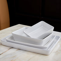 Costa Nova Friso White 14 Inch Rectangular Baker