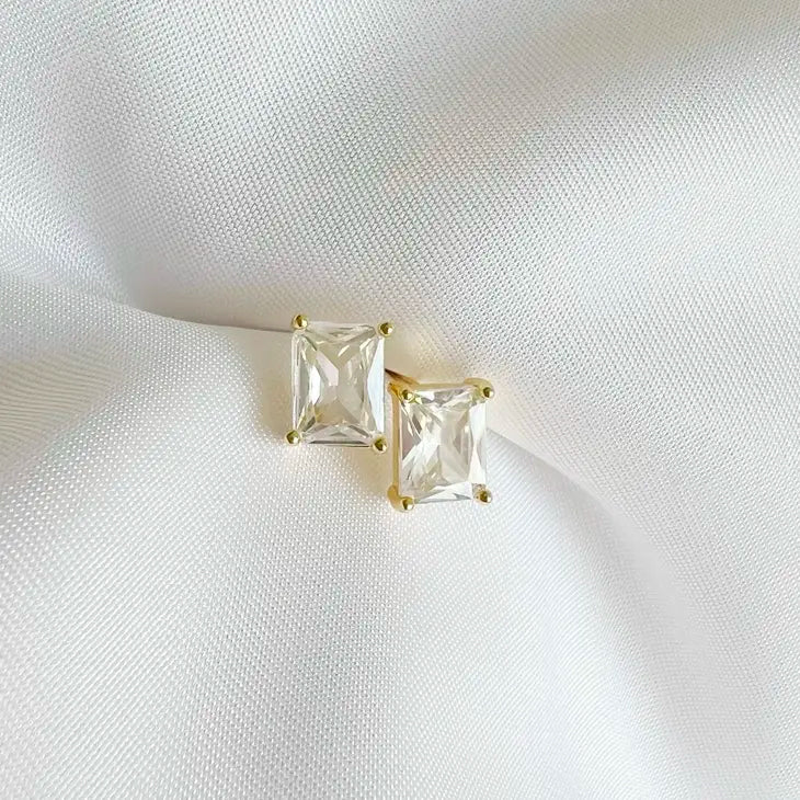 Cubic Zirconia Gold Filled Stud Earrings