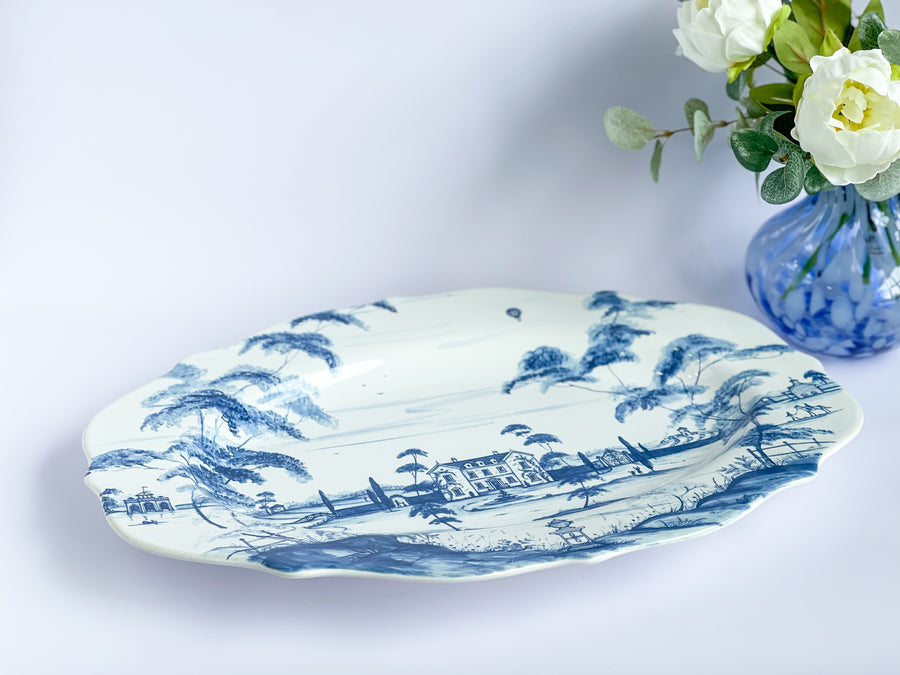 Delft Blue and White Country Estate Serving Platter