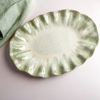Etta B Matcha Latte Fluttered Oval Platter