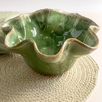 Etta B Matcha Leaf Round Fluted Bowl