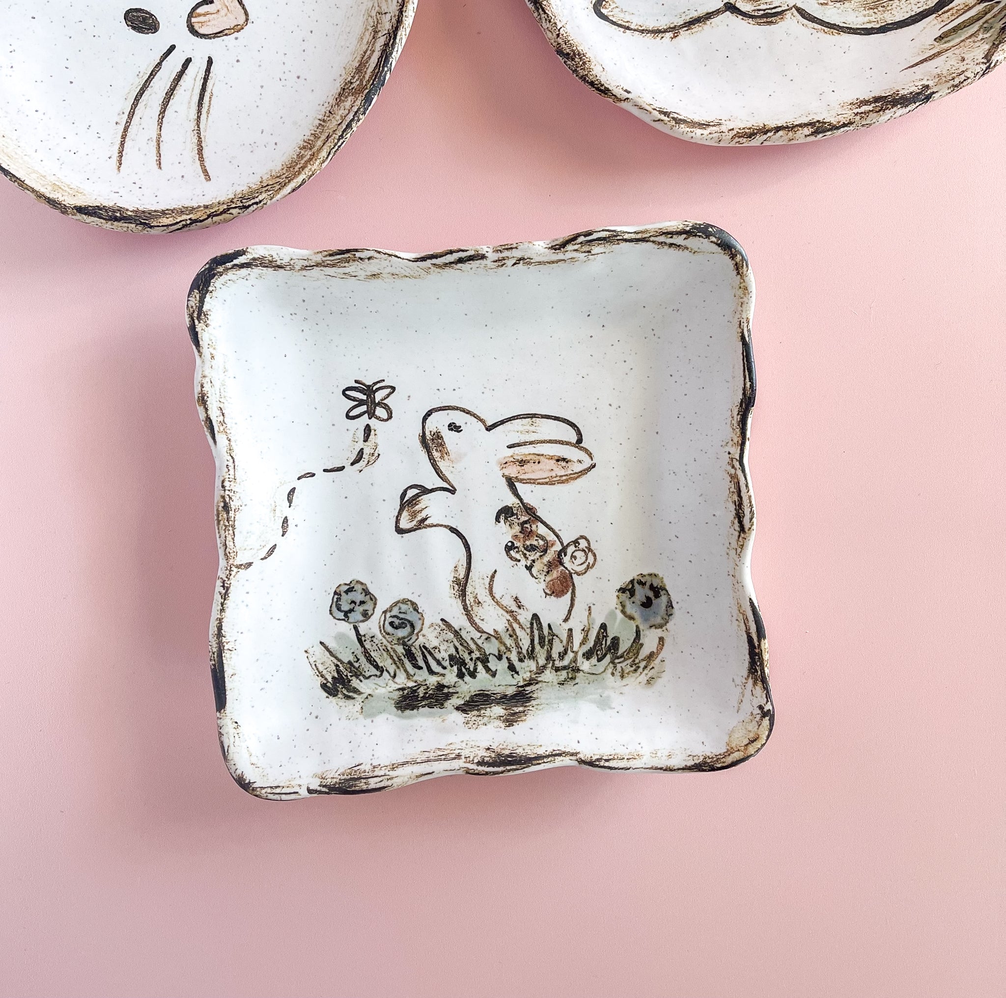 Etta B Pottery Happy Bunny Plate | SouthernlyPlace