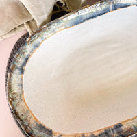 Etta B Pottery Magnolia Oval Sandwich Platter