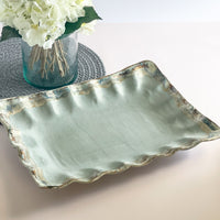 Etta B Pottery Peaceful WIth Lapis Fluttered Rectangle Tray