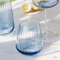 Light Blue Francesca Double Old Fashioned Glass