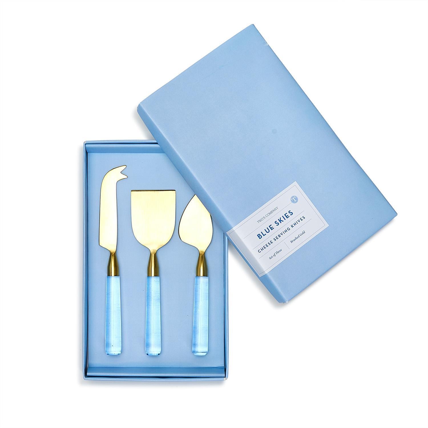 Gold and Blue Cheese Knife Set