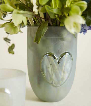 Glass Heart Vase