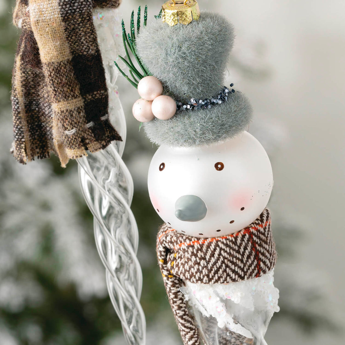 Glass Snowman Ornament
