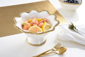 Golden Salerno Scalloped Footed Bowl PB
