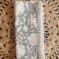 Green Floral Cloth Napkin