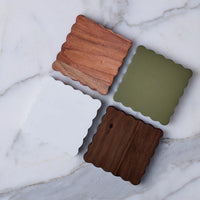 Green Scalloped Coasters