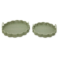 Green Wicker Tray
