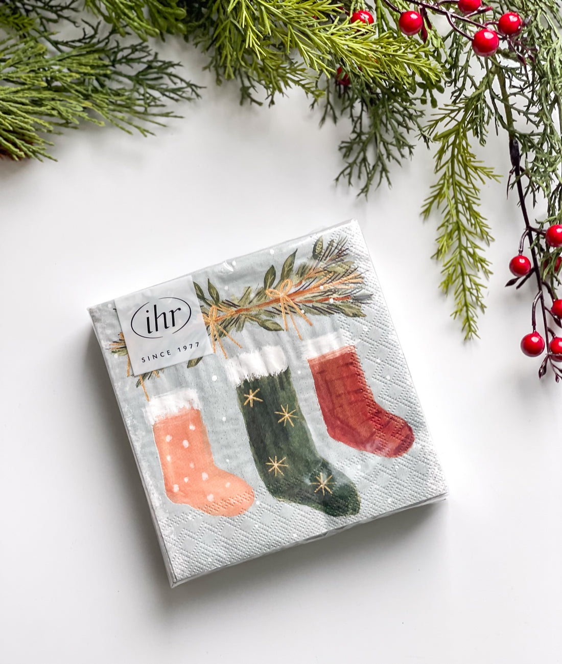 Greenery Stockings Cocktail Napkins