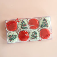 Holiday Chocolate Covered Cookies With Trees