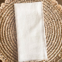 Ivory Linen Stitched Napkin