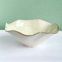 Large Cream Ruffled Bowl