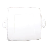 Lastra White Handled Square Platter
