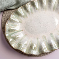 Matcha Latte Fluttered Oval Platter