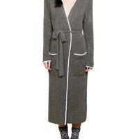 Olive Pearl Ribbed Robe