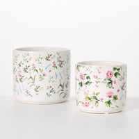 Pink Floral Planter