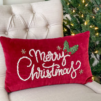 Red Merry Christmas Pillow