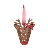 Reindeer Wood Painted Ornament