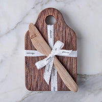 Small Natural Cheese Board With Spreader