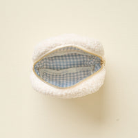 Square Blue White Flower Teddy Pouch