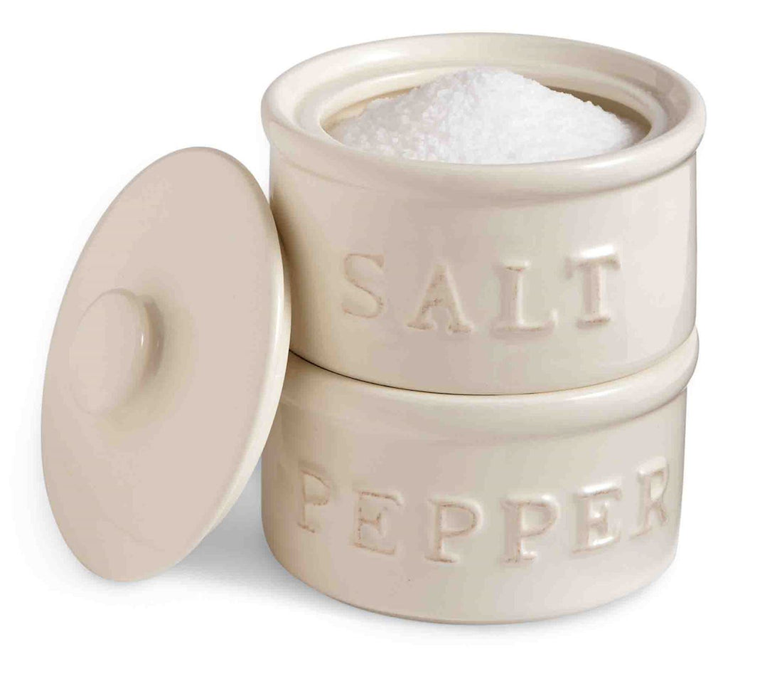 Stackable Ceramic Salt and Pepper Cellar
