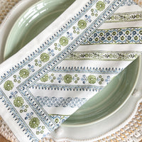 Stripe Green and Floral Seville Napkin