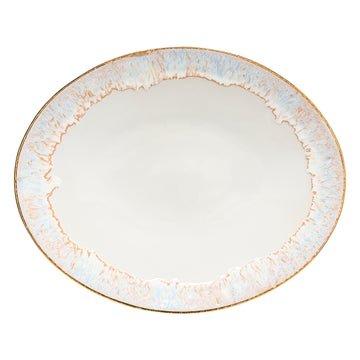 Taormina White And Gold Oval Platter
