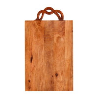 Twisted Handle Rectangle Wood Serving Board