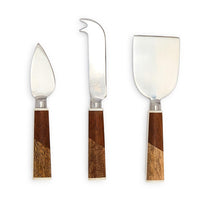 Two Tone Acacia Wood Cheese Knife Set