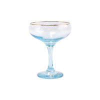 Vietri Blue Rainbow Coupe Champagne Glass