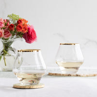 Vietri Contessa Gold Stemless Wine Glass