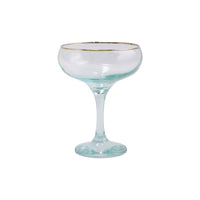 Vietri Green Rainbow Coupe Champagne Glass