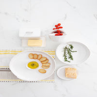 Vietri Lastra White Butter Dish