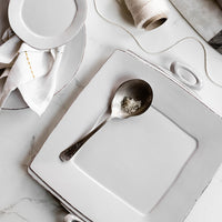 Vietri Lastra White Handled Square Platter