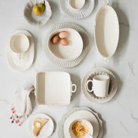 Vietri Lastra White Oval Tray