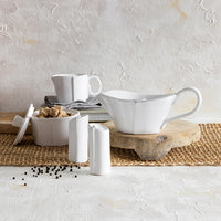 Vietri Lastra White Salt And Pepper Shakers