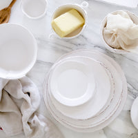 Vietri Lastra White Small Handled Bowl