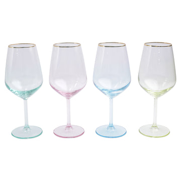 Vietri Rainbow Assorted Wine Glass