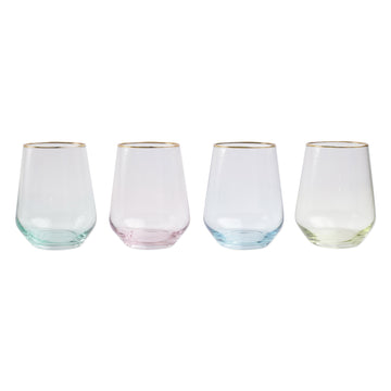 Vietri Rainbow Assorted Stemless Wine Glass
